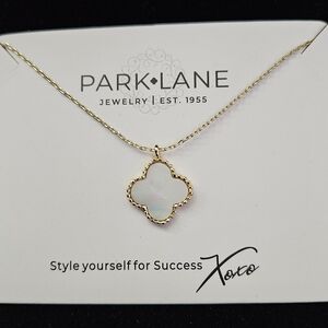 Park Lane Gold and White Pendant Necklace